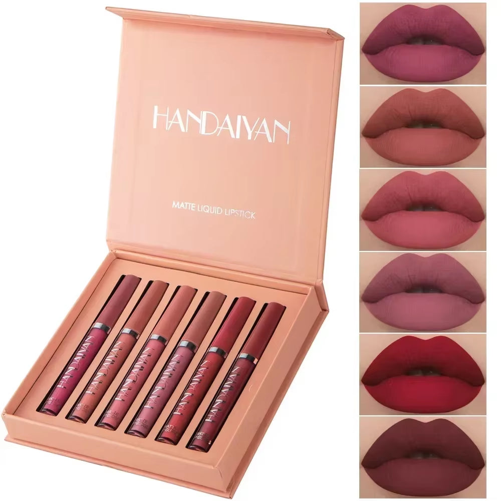 LuxeMatte™ by Handaiyan – 6-Piece Waterproof Matte Lipstick Set