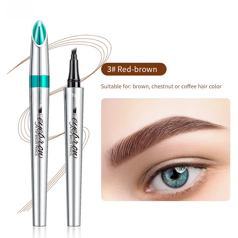 BrowSculpt 4D Microblading Eyebrow Pen – Waterproof, Long-Lasting Four-Claw Pencil for Natural, Hair-Like Strokes