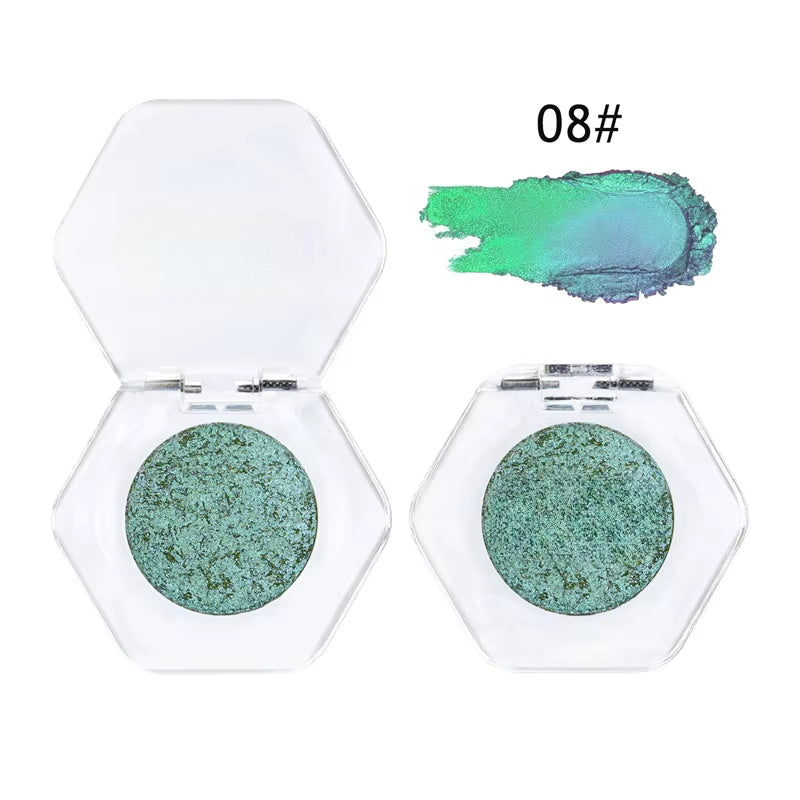 12-Color Chameleon Glitter Eyeshadow Palette – Long-Lasting, Pearlescent Shimmer for Dazzling, Color-Shifting Eye Makeup