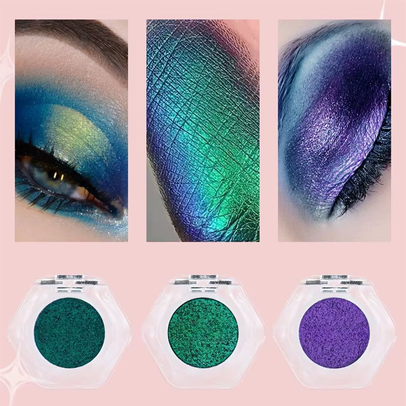 12-Color Chameleon Glitter Eyeshadow Palette – Long-Lasting, Pearlescent Shimmer for Dazzling, Color-Shifting Eye Makeup