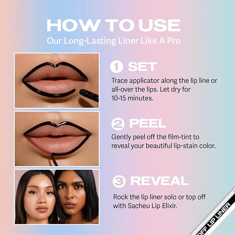 Peel-Off Lip Liner – Waterproof, Long-Lasting Matte Tint & Contour Liner for All-Day Color